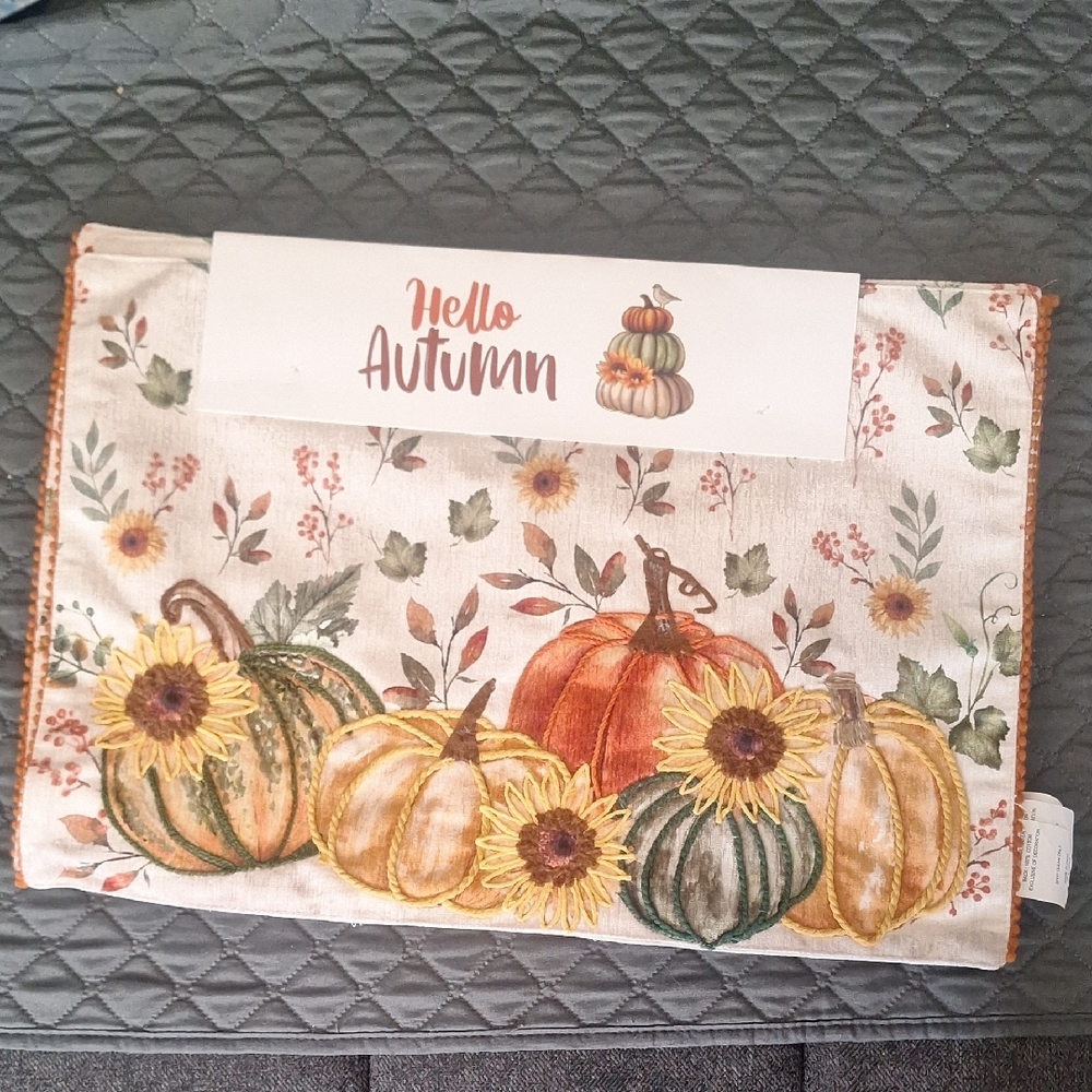 Hello Autumn Pumpkin and Sunflower Table mats